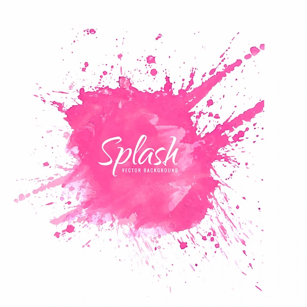 Hand draw pink splash watercolor