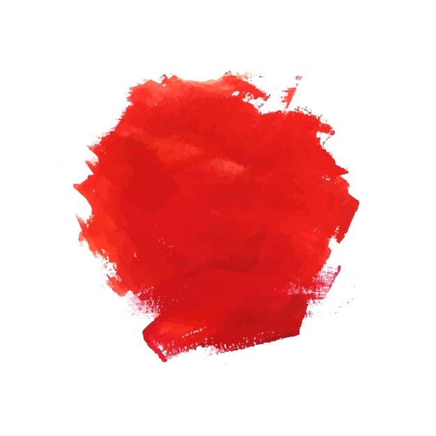 Hand draw red brush stroke watercolor design