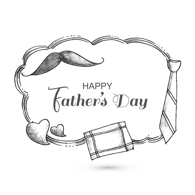 Free vector hand draw sketch happy fathers day card background