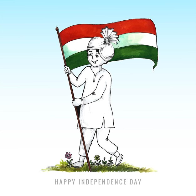 Ручной рисунок эскиз счастливый день независимости фон карты фестиваля