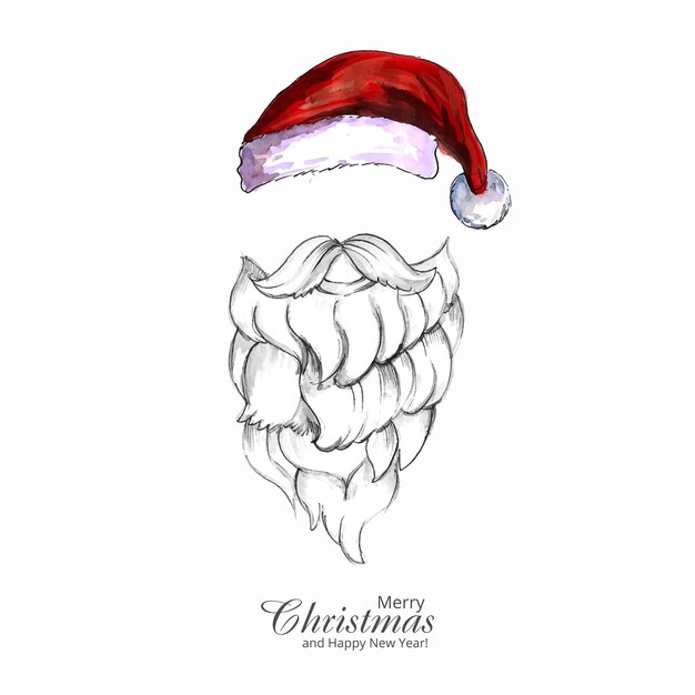 Рука рисовать эскиз санта-клауса рождественская маска дизайн
