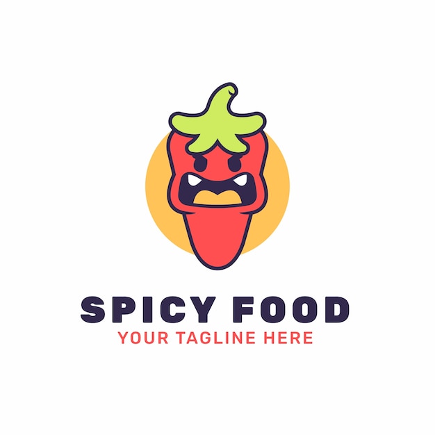 Free vector hand draw spicy logo  design