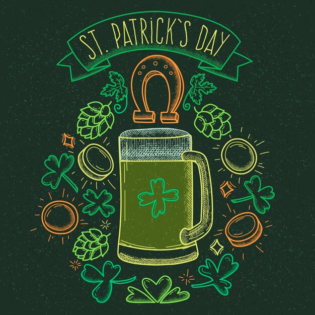 Free vector hand-draw theme for st. patricks day