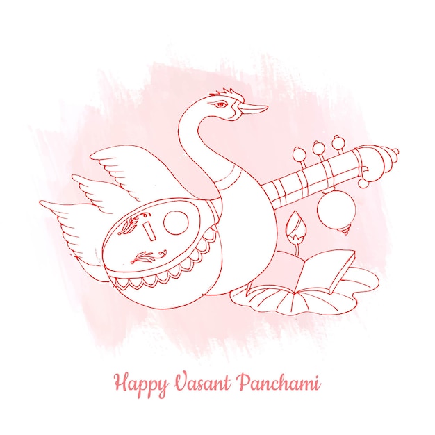 Free vector hand draw vasant panchami card background