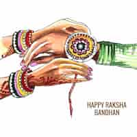 Free vector hand draw watercolor raksha bandhan celebration card background