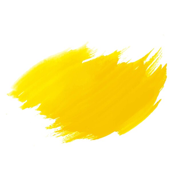 Hand draw yellow brush stroke watercolor design