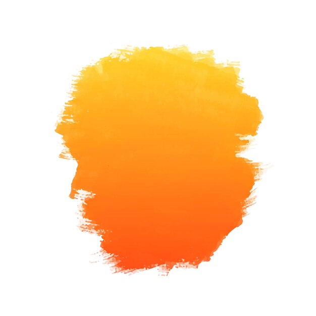 手描き黄色オレンジブラシストローク水彩デザイン