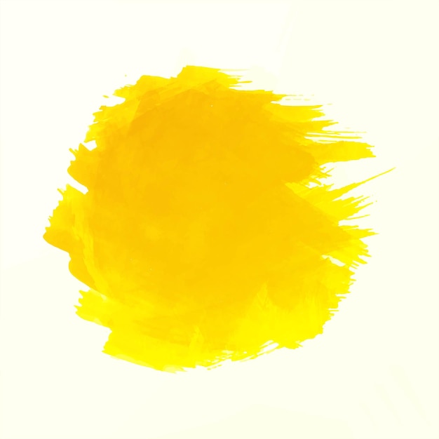 Ручной рисунок желтого акварельного штриха на белом фоне