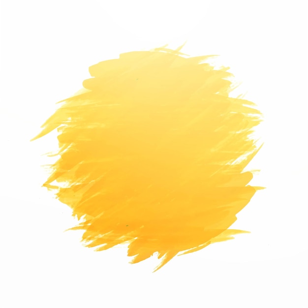 Free vector hand draw yellow watercolor strock on white background