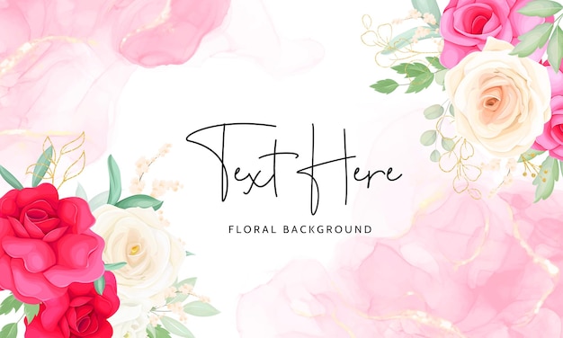 Free vector hand drawing beautiful rose flower background template