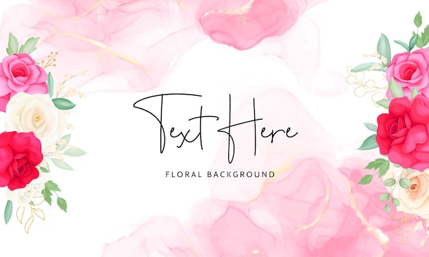 hand drawing beautiful rose flower background template