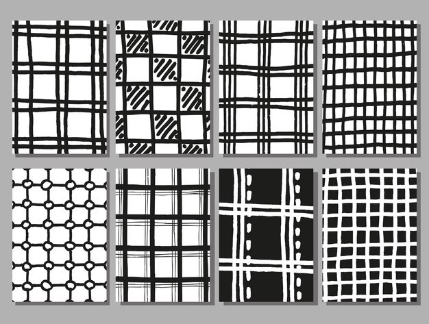 手描きの市松模様のテクスチャセット