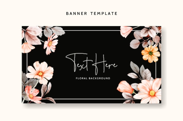 hand drawing elegant watercolor floral background