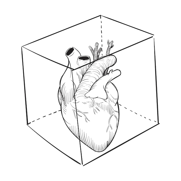 Illustrazione di disegno a mano di cuore affascinato