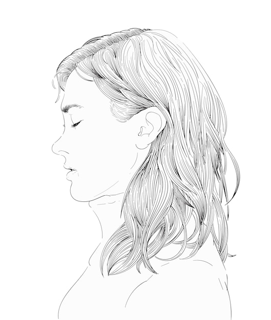 drawing people face side view or profile