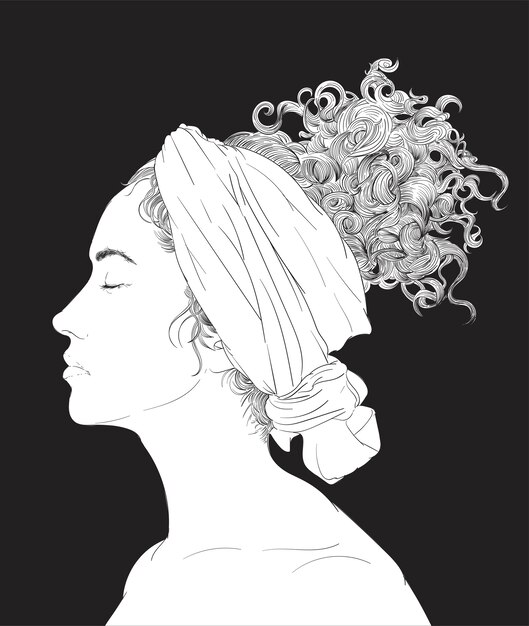 hand drawing illustration of human face