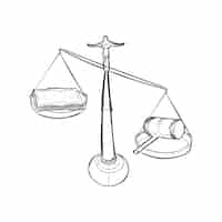 Free vector hand drawing illustration of justice concept