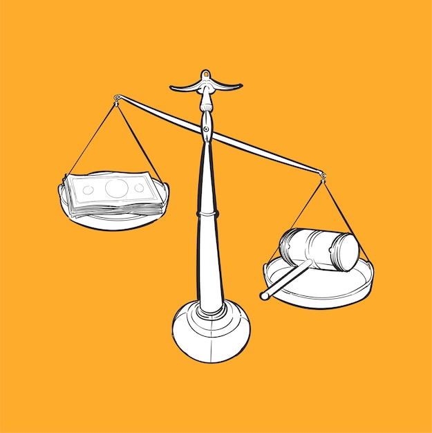 Free vector hand drawing illustration of justice conecept