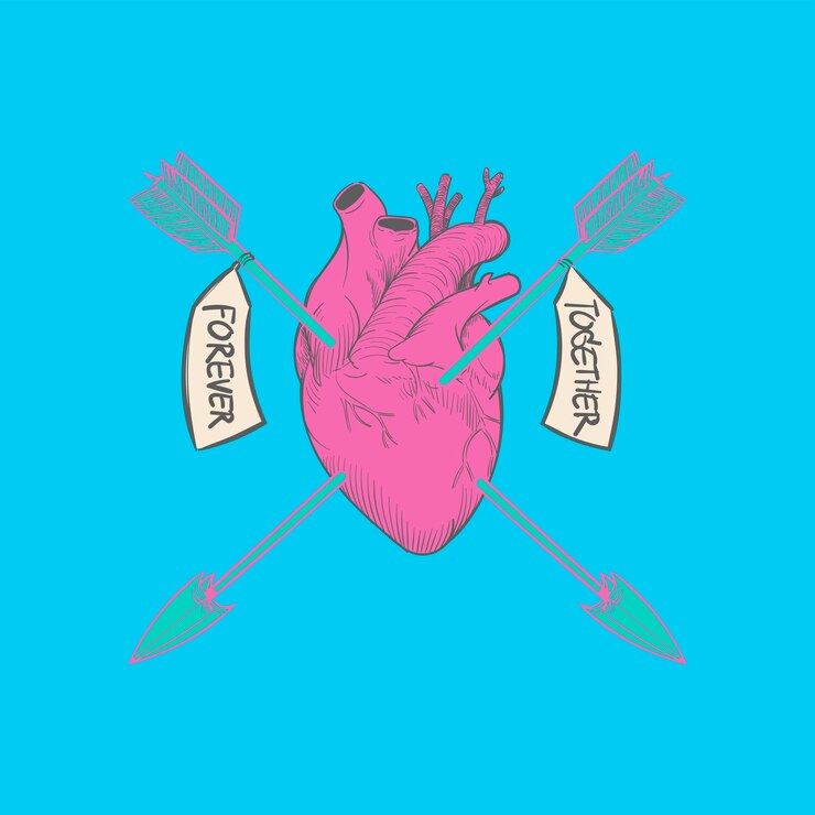 Free Vector hand drawing illustration of love concept