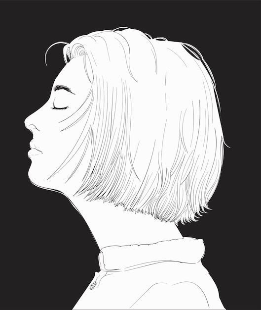 人間の顔の手描きのイラスト