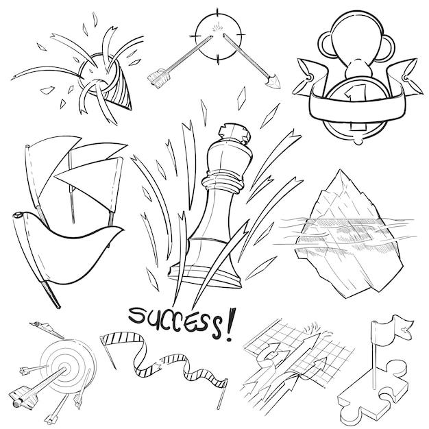 Free vector hand drawing illustration set of successful