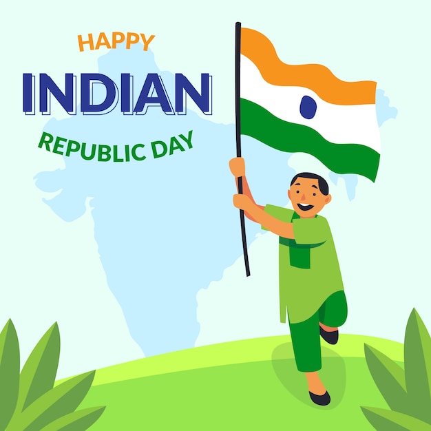 Free Vector hand-drawing indian republic day
