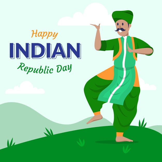 Free vector hand-drawing for indian republic day