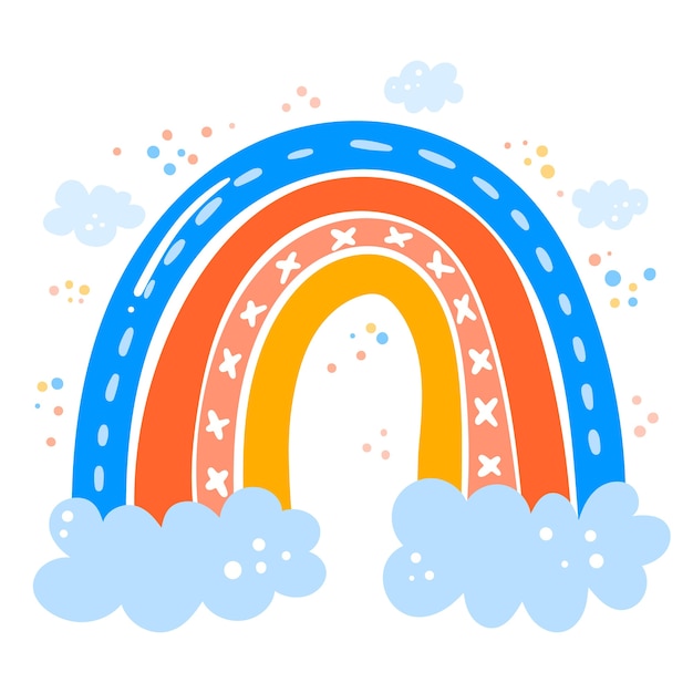 Free vector hand-drawing rainbow theme