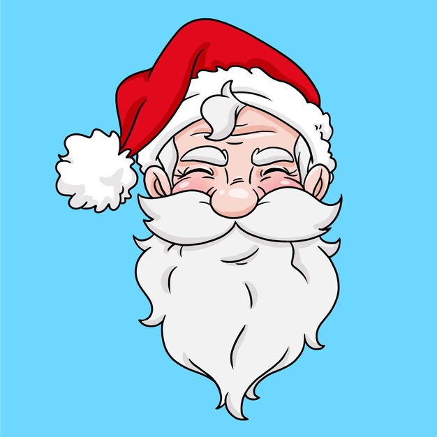 Hand drawing of Santa Klaus in cartoon style