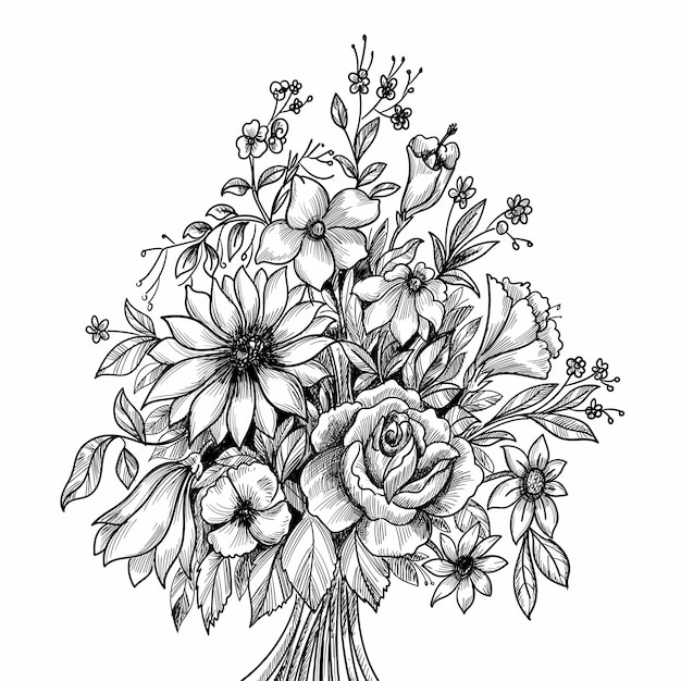 Free Vector hand drawing and sketch decorative floral 