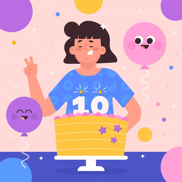 Ручной обращается 10 лет юбилей или открытка на день рождения