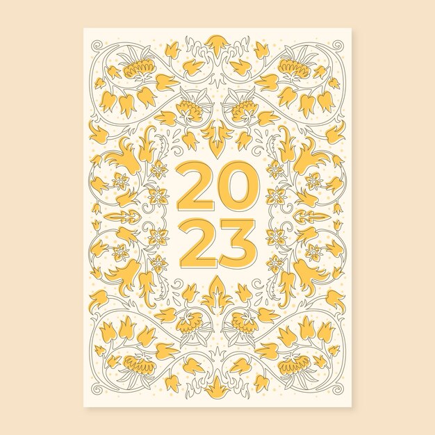 Illustrazione della copertina del calendario 2023 disegnata a mano