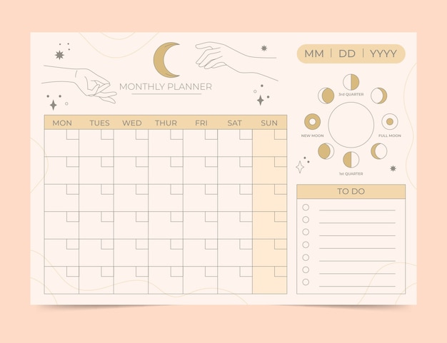 school planner goodnotes free Free vector hand drawn 2023 monthly planner calendar template