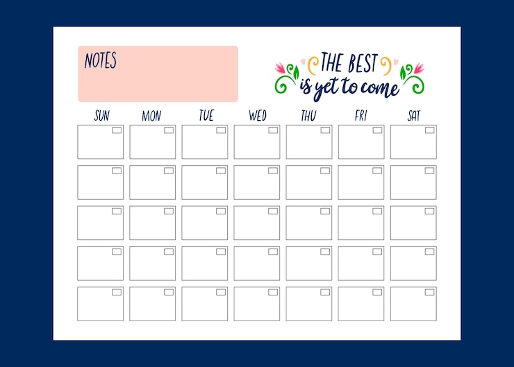 Free Vector hand drawn 2023 monthly planner calendar template