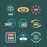 Free vector hand drawn 360 degrees icons