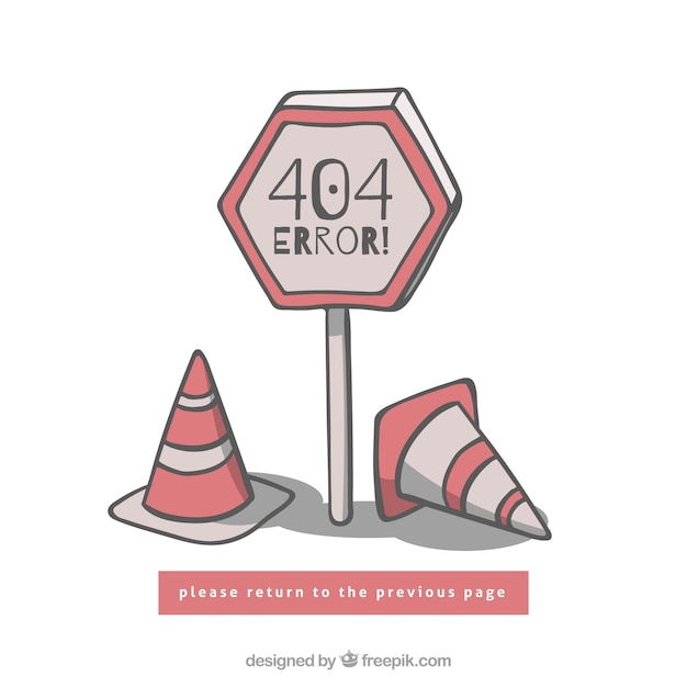 Free vector hand drawn 404 error