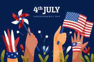 Free vector hand drawn 4th of july background