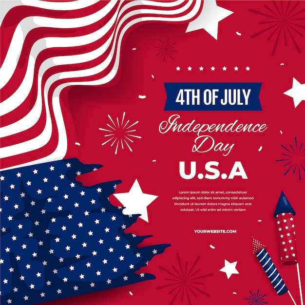 Free vector hand drawn 4th of july illustration