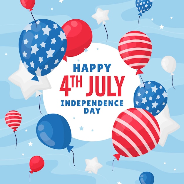 Free vector hand drawn 4th of july independence day balloons background