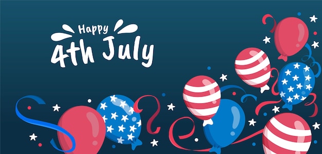 Hand drawn 4th of july - independence day balloons background