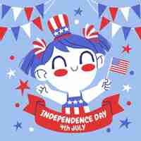 Free vector hand drawn 4th of july - independence day banners set