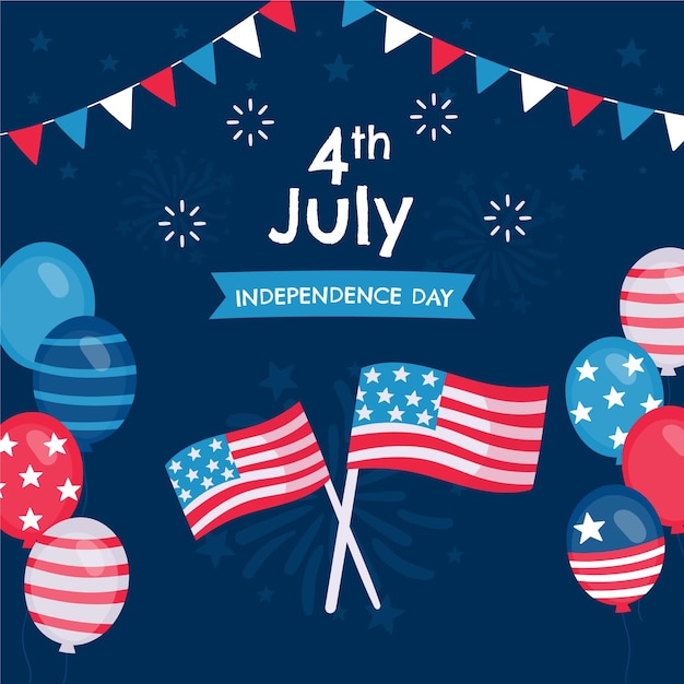 Free vector hand drawn 4th of july independence day illustration