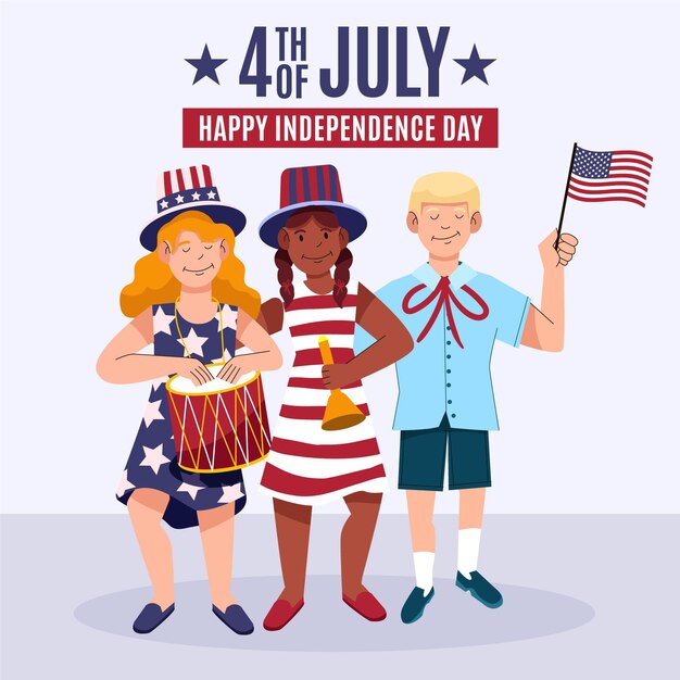 Hand drawn 4th of july - independence day illustration