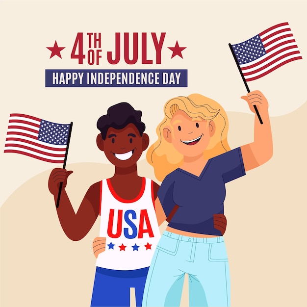 Hand drawn 4th of july - independence day illustration