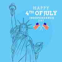 Free vector hand drawn 4th of july - independence day illustration