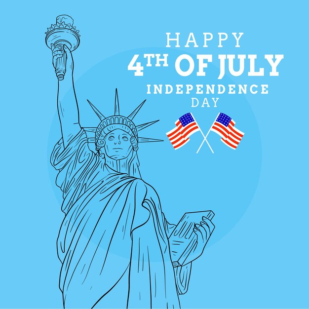 Free Vector hand drawn 4th of july - independence day illustration