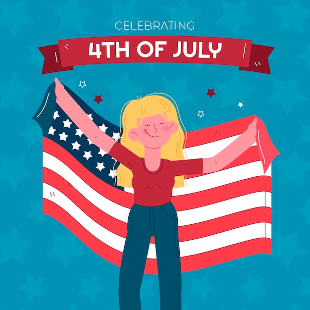 Hand drawn 4th of july - independence day illustration