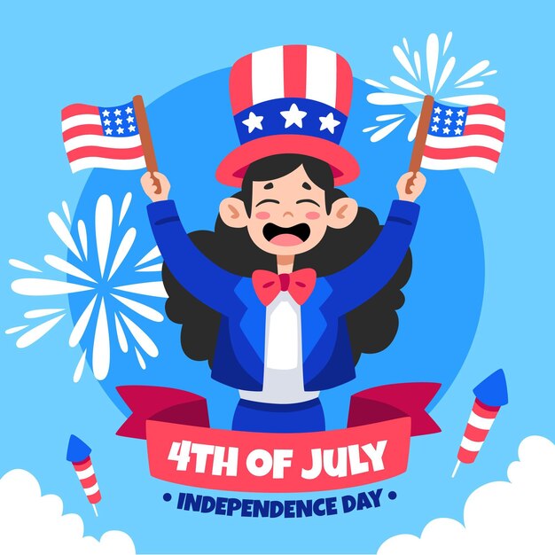 Hand drawn 4th of july - independence day illustration