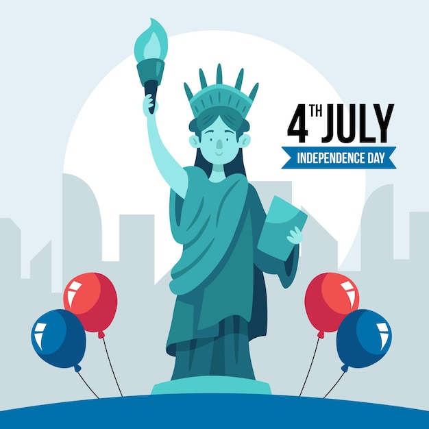 Free vector hand drawn 4th of july - independence day illustration