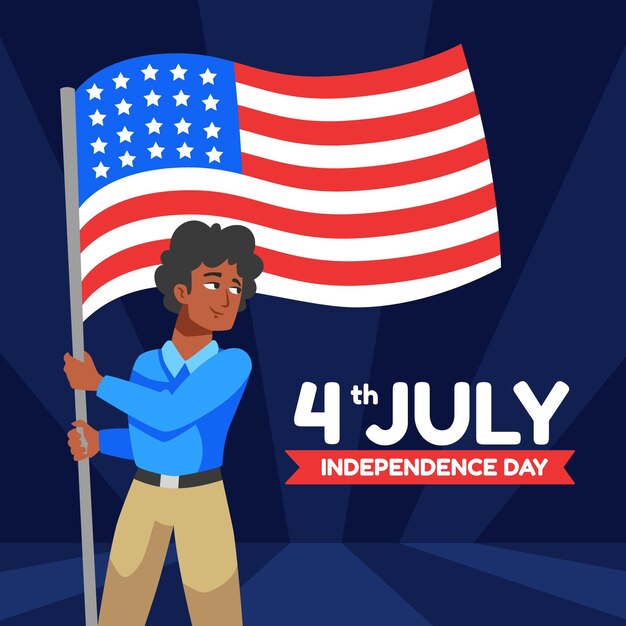 Нарисованная рукой 4 июля - иллюстрация дня независимости
